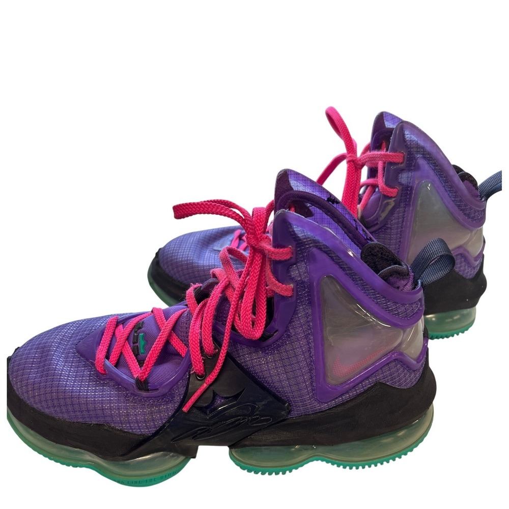 Nike LeBron 19 Purple Pink Green Basketball Shoes CZ0203-500 Mens 7 Womens 8.5